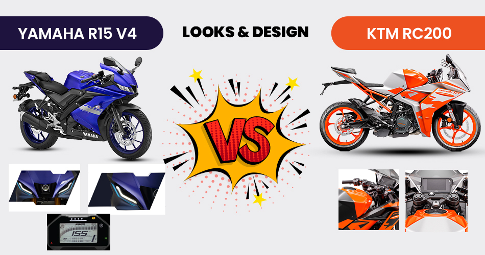 Yamaha R15V4 vs KTM Rc200 Looks & Design