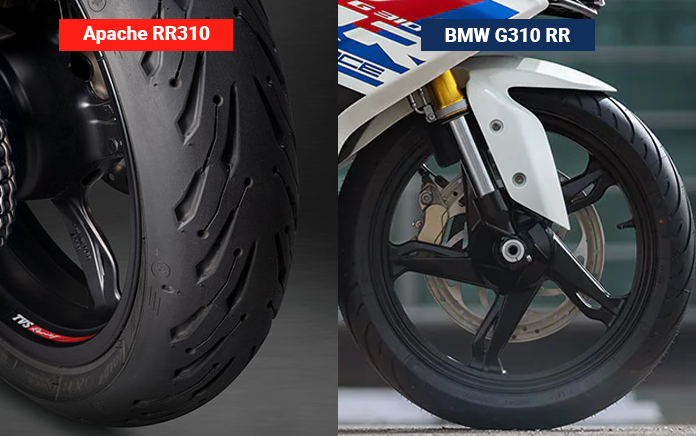 BMW G 310 RR vs TVS Apache RR310: Brakes and Tyres